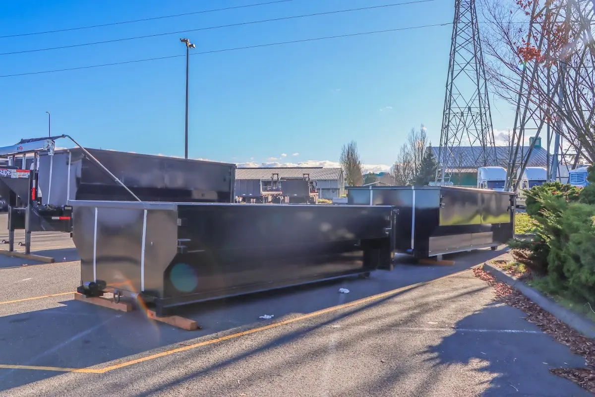 Roll-off dumpster ready for waste disposal at job site for Roofing Dumpster Rental in Denair